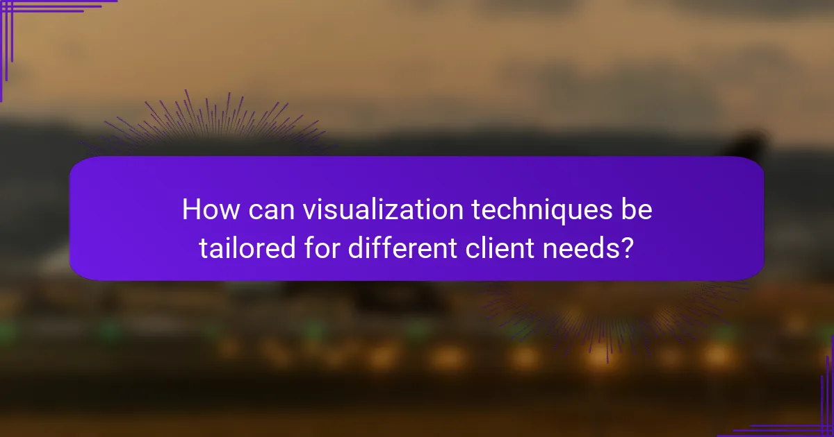 How can visualization techniques be tailored for different client needs?