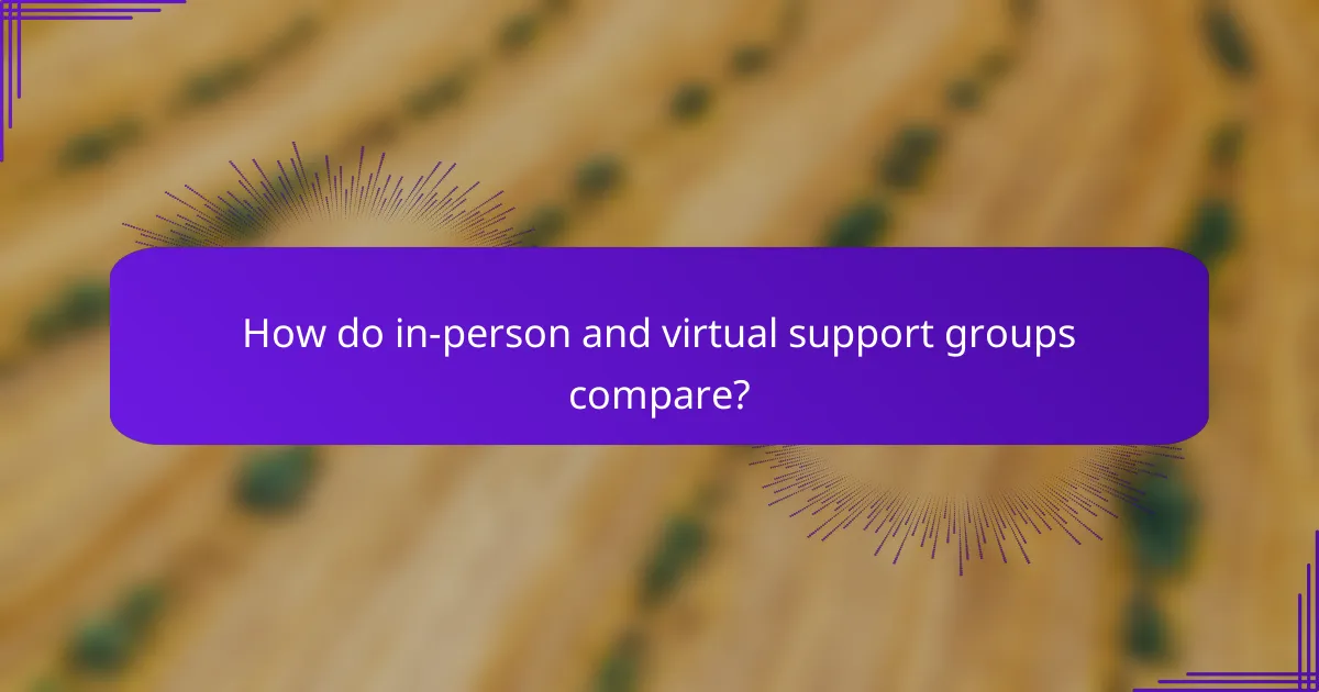 How do in-person and virtual support groups compare?