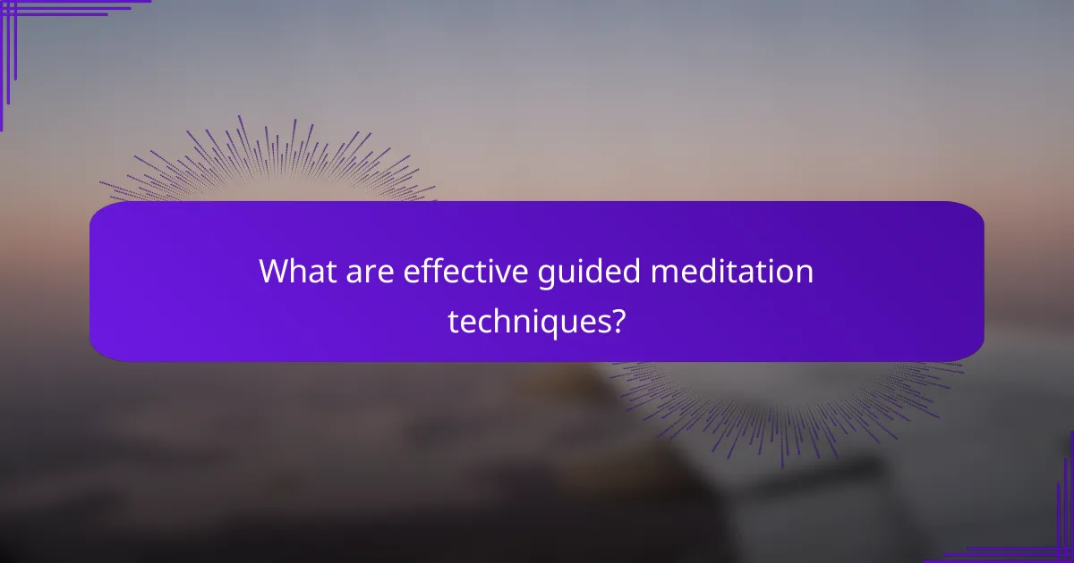 What are effective guided meditation techniques?