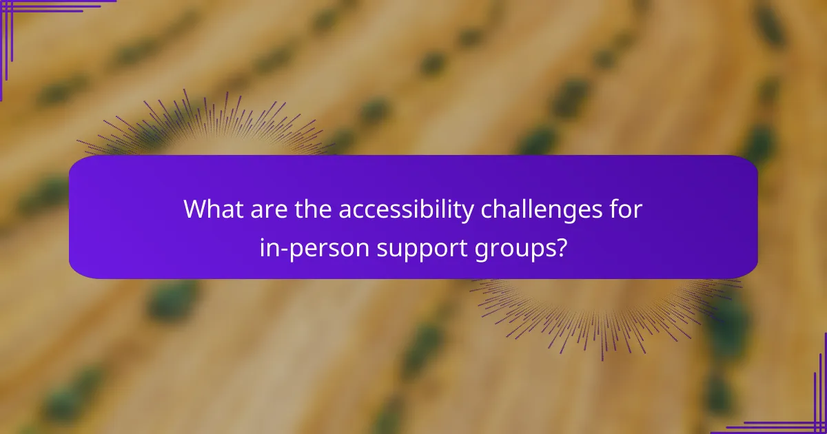 What are the accessibility challenges for in-person support groups?
