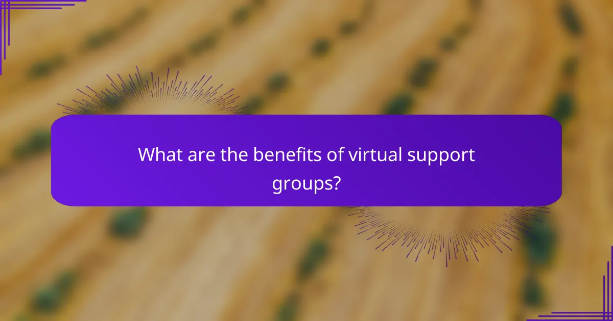 What are the benefits of virtual support groups?