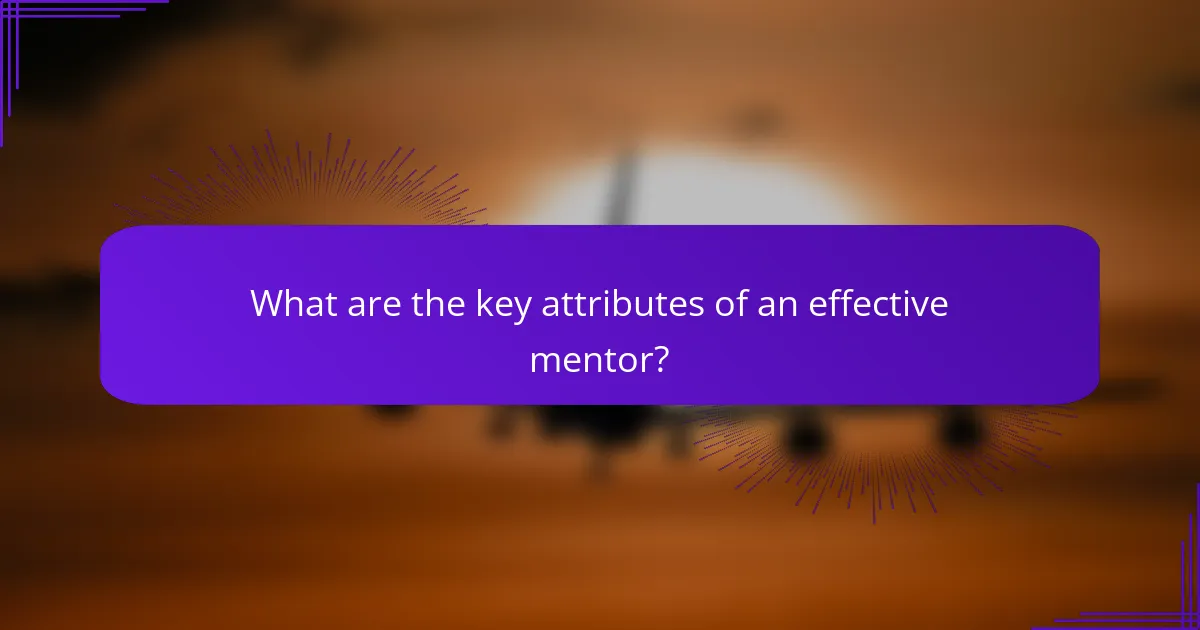 What are the key attributes of an effective mentor?